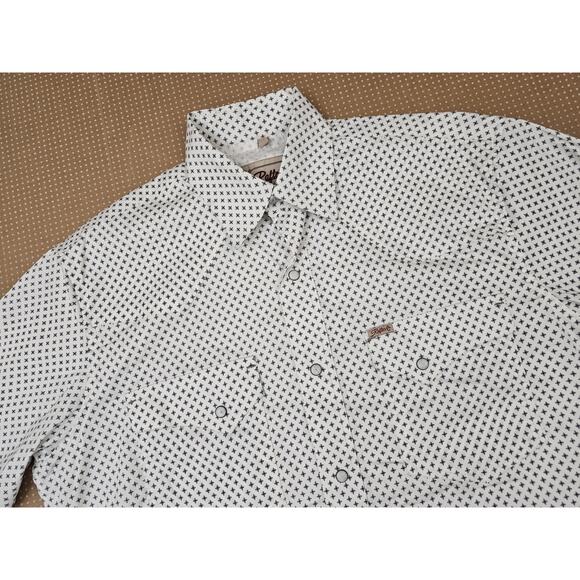 Rafter C Cowboy Collection Pro Flex 45 Performance Medium White Geometric Shirt - Picture 3 of 15